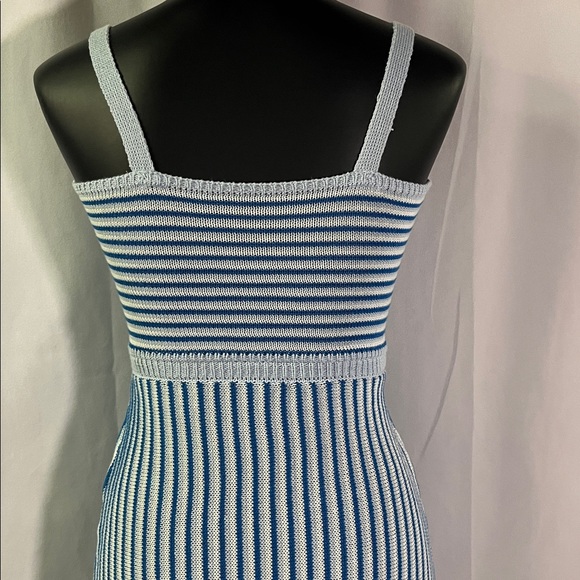 SHEIN Blue Striped Cut Out Knit Midi Dress - Picture 12 of 16